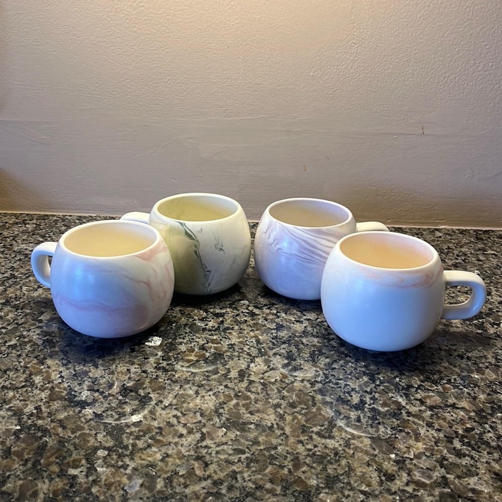 Project 62 Stoneware Cups Marbled Swirl Set of 4